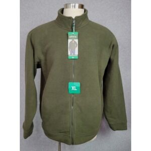 NWT Mens Fleece Full Zip Jacket Olive Sage Green 1716801‎ XL